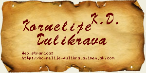 Kornelije Dulikrava vizit kartica